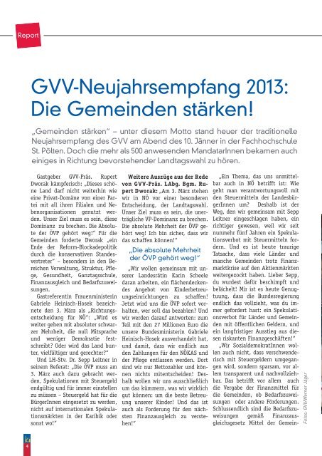 Gemeinden stärken! - SPÖ Gemeindevertreterverband NÖ