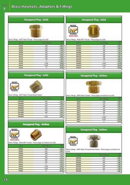 Brass Hosetails, Adaptors & Fittings