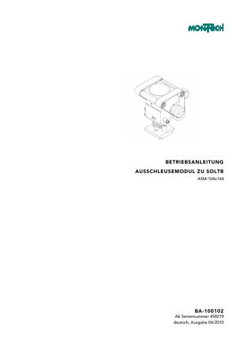 betriebsanleitung ausschleusemodul zu soltb ba ... - montratec AG