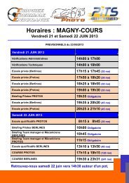 Horaires : MAGNY-COURS - Trophee Tourisme Endurance