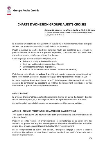 Charte adhesion groupe audits croises.pdf - (CCI) de la Mayenne