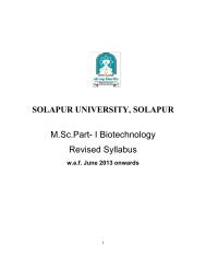 M.Sc.Part- I Biotechnology Revised Syllabus - Solapur University