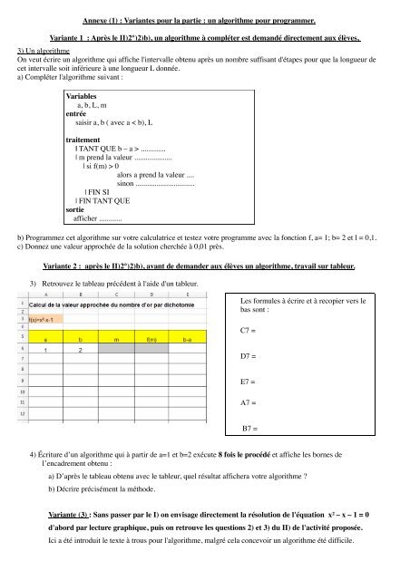 fiche dichotomie 3 - IREM de Rennes