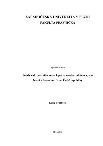 DIPLOMOVA PRACE - Lucie Brachova.pdf - Západočeská univerzita ...