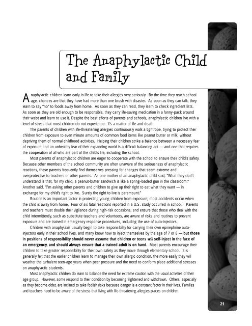 Anaphylaxis - Canadian School Boards Association