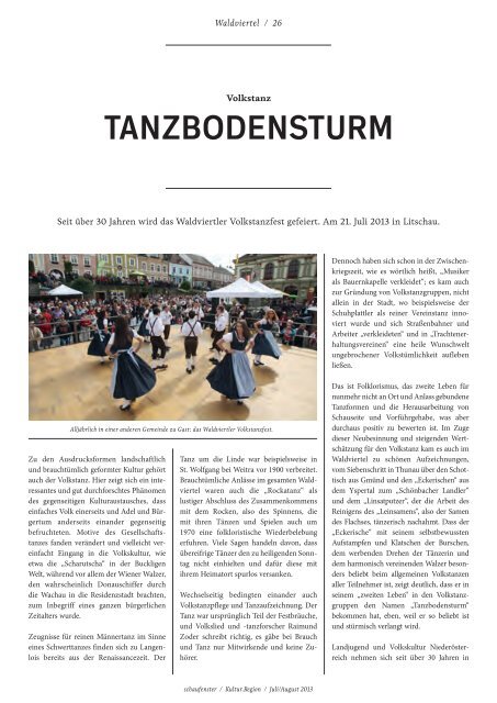 Schaufenster Kultur.Region Juli/August 2013 - Museen ...