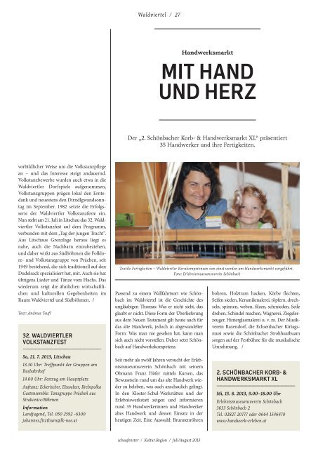 Schaufenster Kultur.Region Juli/August 2013 - Museen ...