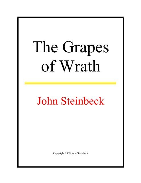 Steinbeck - The Grapes of Wrath