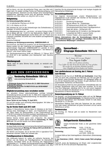KW 5 - Vereinsring Kleinostheim