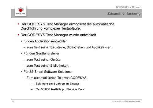 CODESYS Test Manager - CODESYS Users' Conference