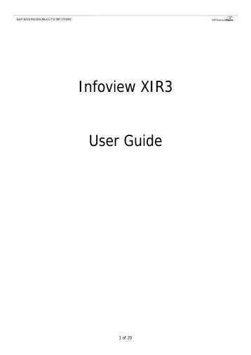 Infoview XIR3 User Guide