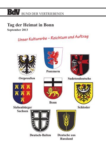 Festschrift zum Tag der Heimat 2013 (PDF) - Landsmannschaft ...