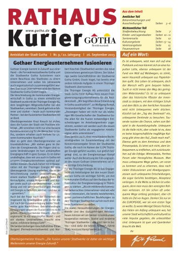 Rathaus Kurier : Amtsblatt der Stadt Gotha