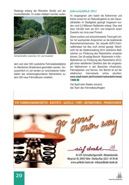 Zeitung fahrrad Ausgabe Sommer 2013 hier zum Download. - ADFC ...