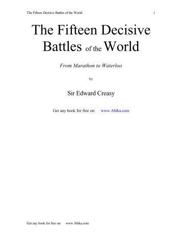 The Fifteen Decisive Battles of the World