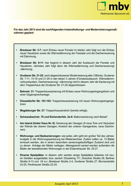 PDF jetzt downloaden - Mettmanner Bauverein