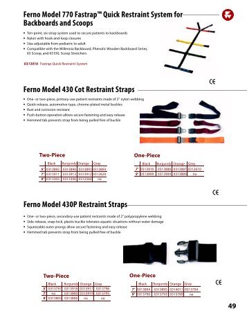 Ferno Model 770 Fastrap™ Quick Restraint System for Backboards ...