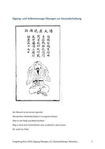 Qigong-‐ und Selbstmassage-‐Übungen zur Gesunderhaltung