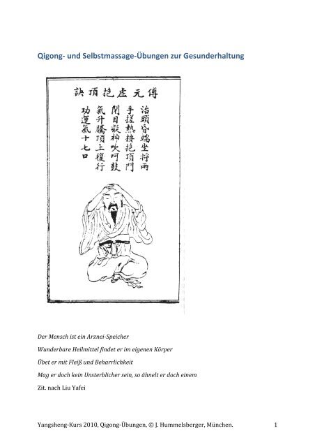 Qigong-‐ und Selbstmassage-‐Übungen zur Gesunderhaltung