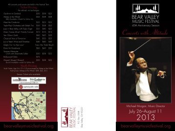 Download Brochure - Bear Valley Music Festival