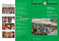 Termine & Aktionen Termine & Aktionen - Proviant-Magazin