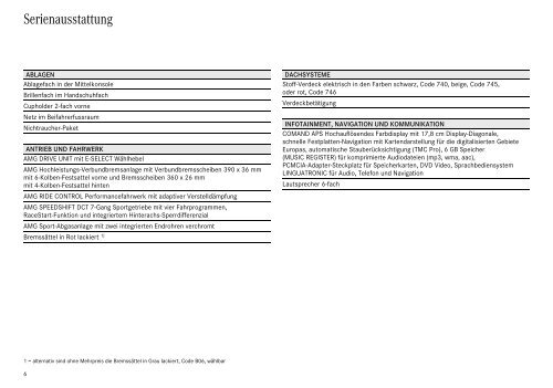 Preisliste SLS AMG Roadster (PDF) - Autostern Wädenswil AG