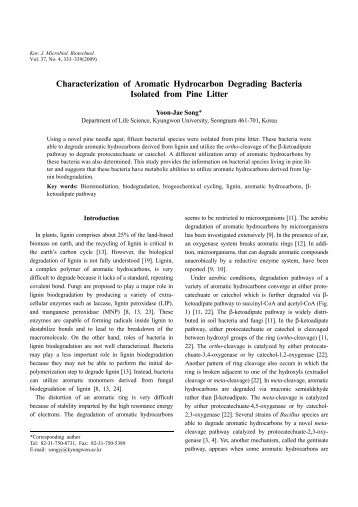 Characterization of Aromatic Hydrocarbon Degrading Bacteria ...