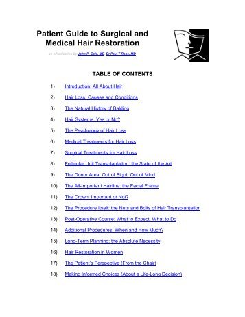 Patient Guide to Surgical and Medical Hair Restoration