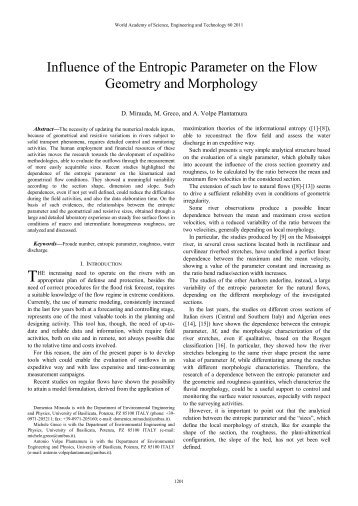 Influence of the Entropic Parameter on the Flow Geometry and ...