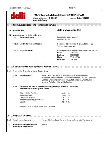 dalli Vollwaschmittel - Prohoga