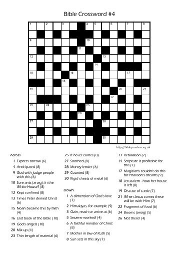 Download Printable Bible Crossword - Bible Puzzles