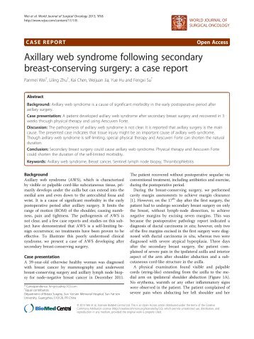 Axillary web syndrome following secondary breast-conserving surgery