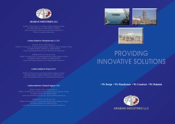 PROVIDING INNOVATIVE SOLUTIONS - Arabian Industries LLC