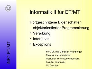 Informatik II für ET/MT - Professur für Mikrorechner