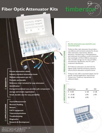 Fiber Optic Attenuator Kits - Timbercon, Inc.