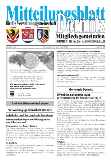 Kalenderwoche 48 - der VG Dormitz