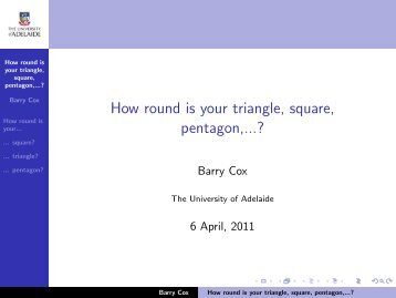 How round is your triangle, square, pentagon,...? - The University of ...