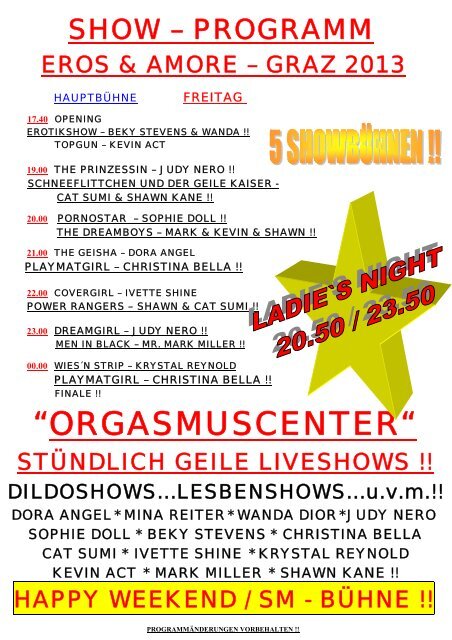 SHOW PROGRAMM - Erotik Messe