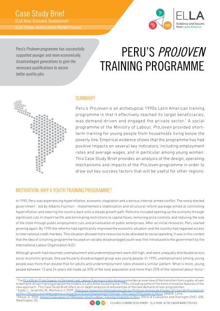 PERU'S PROJOVEN TRAINING PROGRAMME