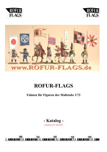 1/72 ROFUR-FLAGS Gesamtliste - Kamar-Zinnfiguren