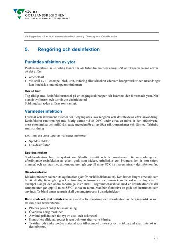 5. Rengöring och desinfektion