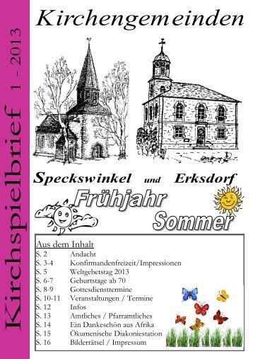 K irc h s p ie lb rie f - Kirchspiel Speckswinkel Erksdorf