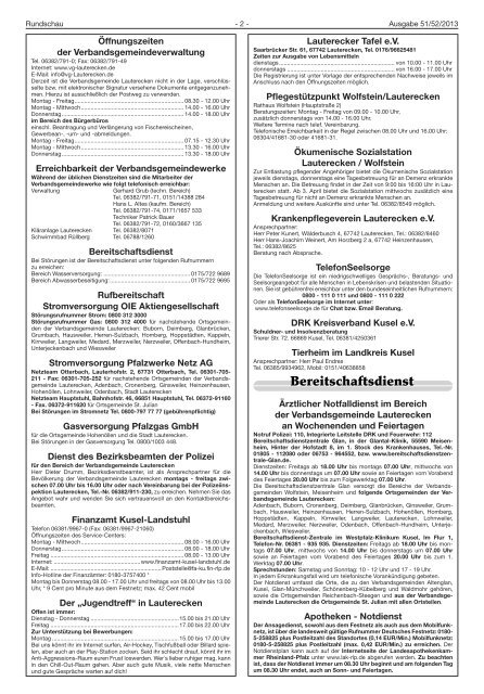 Amtsblatt KW 51 - Verbandsgemeinde Lauterecken