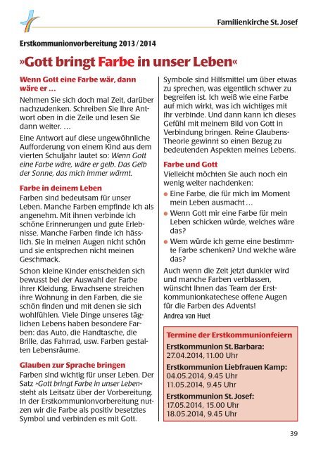 Pfarrbrief als Download - St. Josef - Kamp-Lintfort