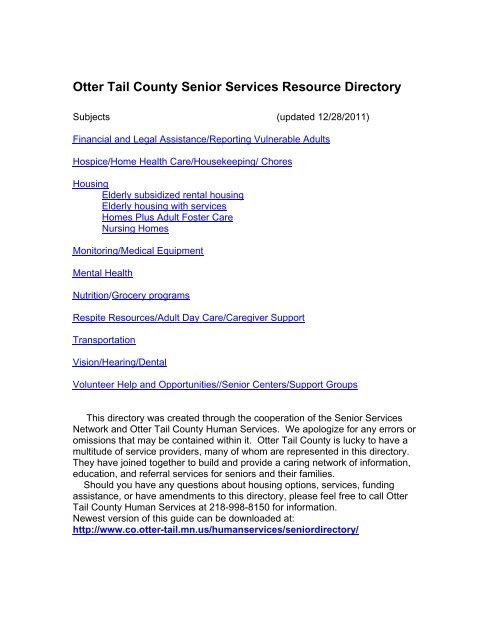 housing - Otter Tail County