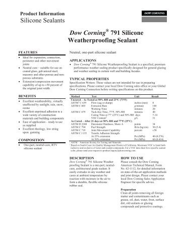 Dow Corning® 791 Silicone Weatherproofing Sealant