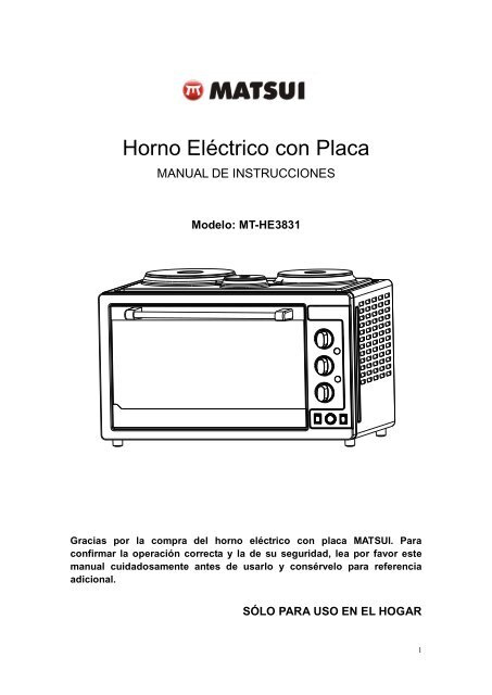 Horno Eléctrico con Placa - Regueraimport.com.py
