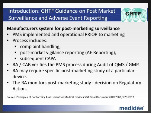 Post Market Surveillance & Adverse Event Reporting What is an