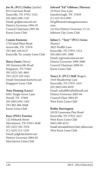 2013 Directory - District 12-O Lions Club