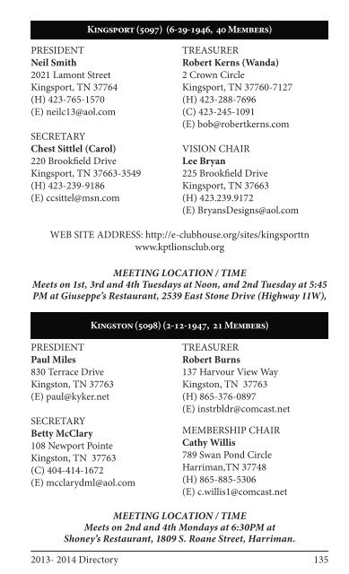 2013 Directory - District 12-O Lions Club